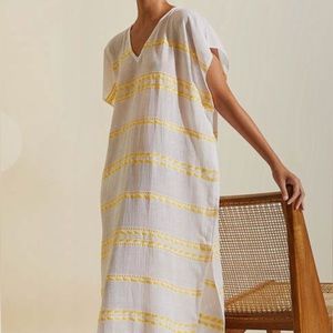 LemLem Abeba Classic Caftan in Sunshine Yellow NWT